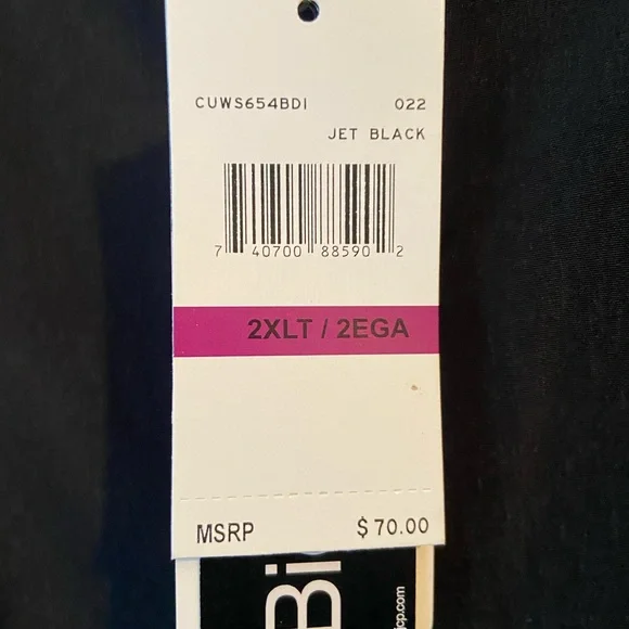 Cubavera Men’s Short Sleeve Button Down Shirt Black Stripe 2XLT Big & Tall NWT - Picture 7 of 14